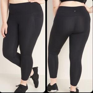 Old Navy Active Elevate Pocket Legging High Rise Black Womens Plus 4x NEW